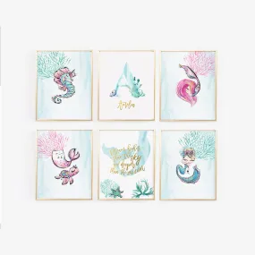 Mermaid Nursery Gallery Wall Art