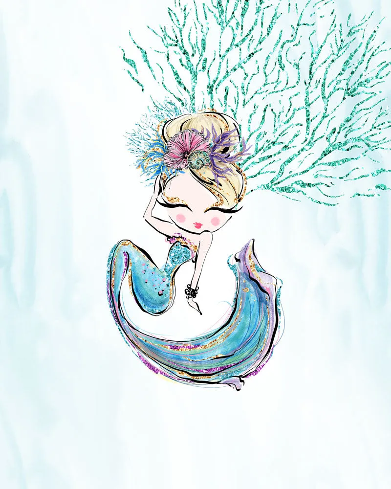 Mermaid Nursery Gallery Wall Art