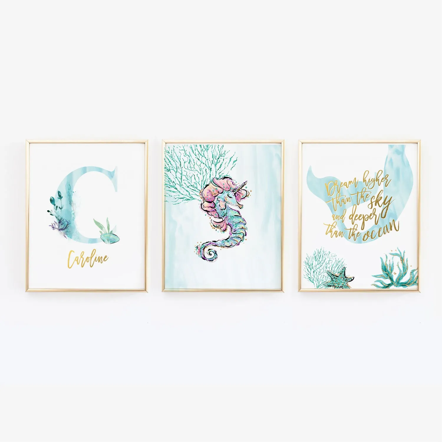 Mermaid Nursery Gallery Wall Art