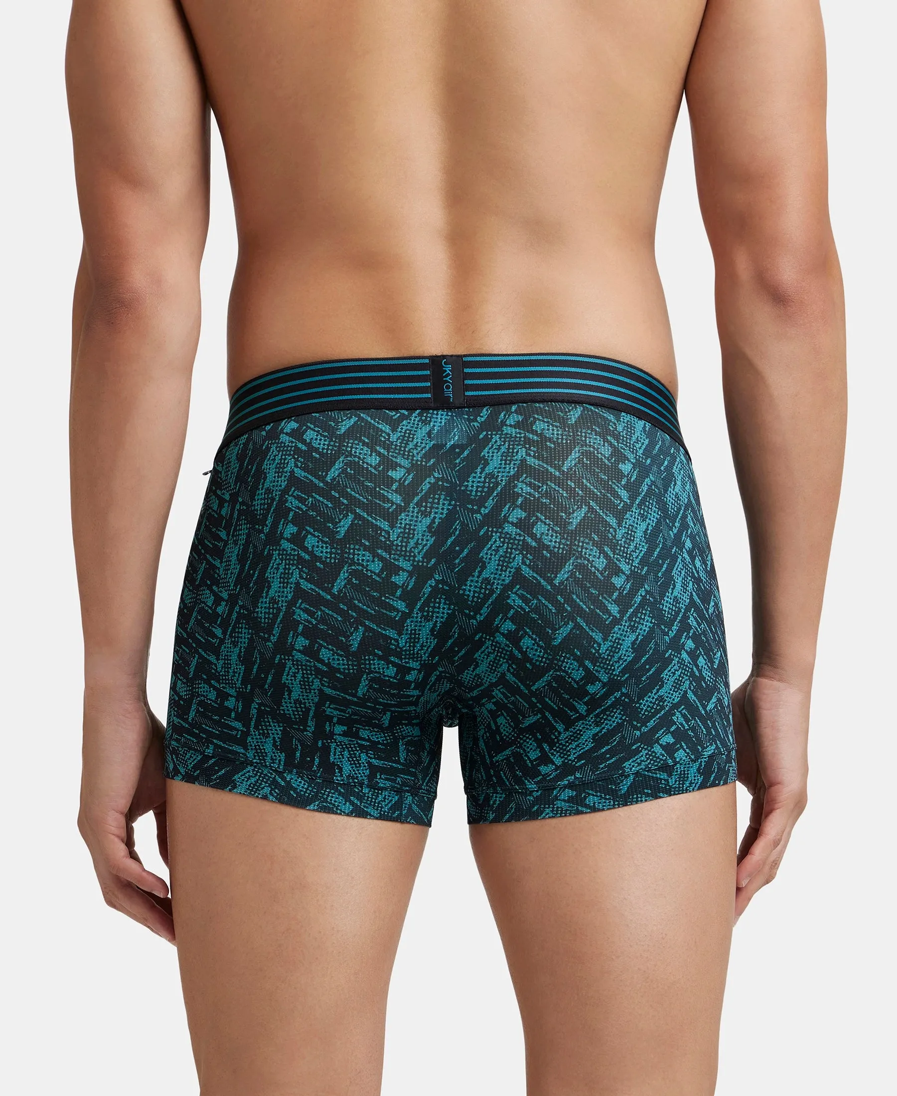 Microfiber Mesh Elastane Stretch Printed Performance Trunk with StayDry Technology - Ocean Depth