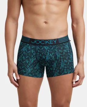 Microfiber Mesh Elastane Stretch Printed Performance Trunk with StayDry Technology - Ocean Depth