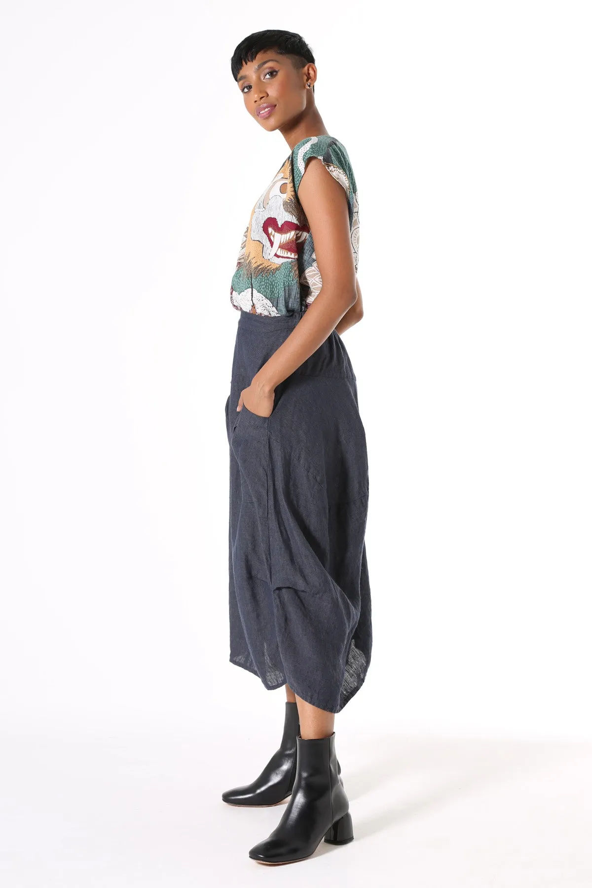 Milwaukee Rosa Linen Skirt Slate