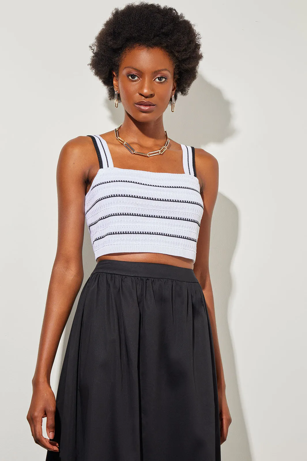 Modern Fit Cropped Tank - Striped Knit