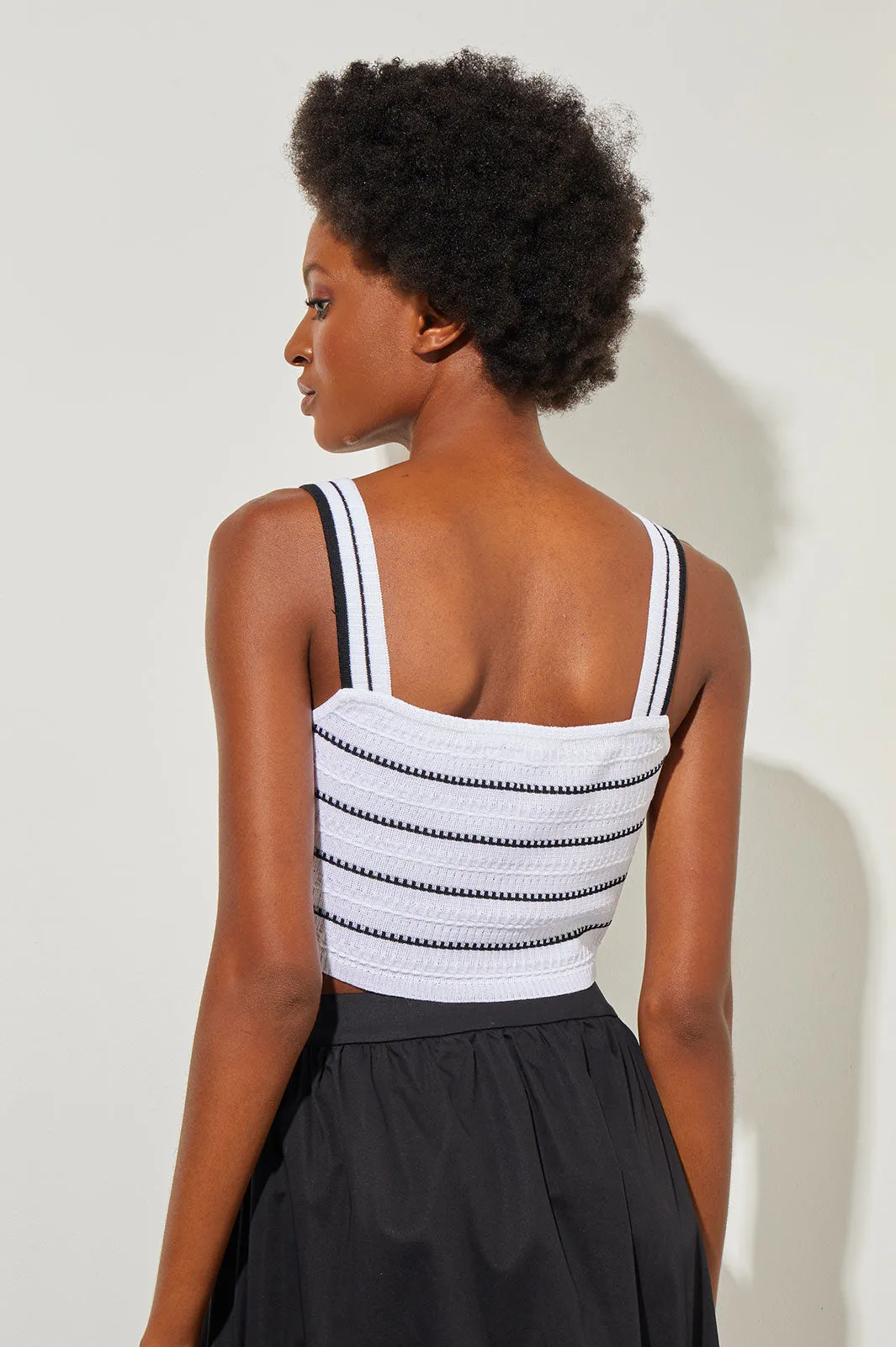 Modern Fit Cropped Tank - Striped Knit