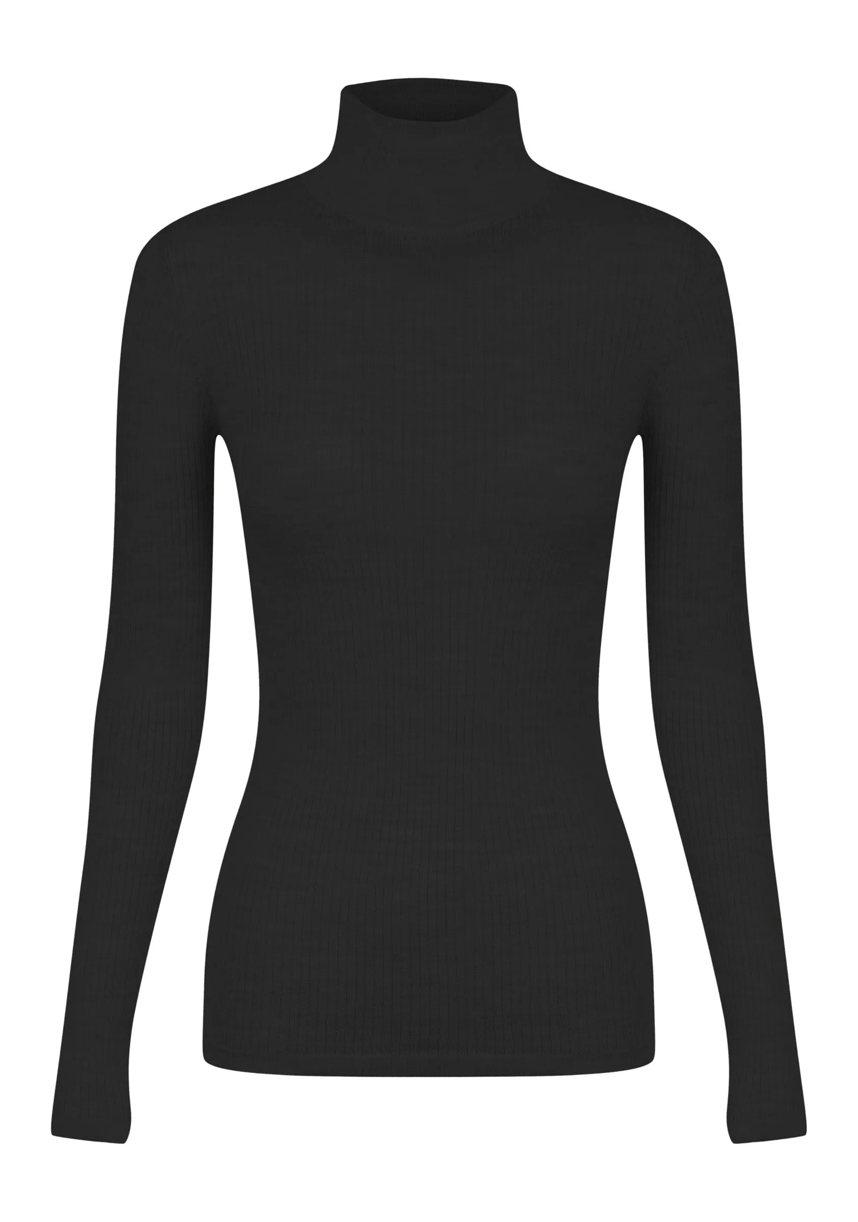 Morri Merino Rib High Neck_Black