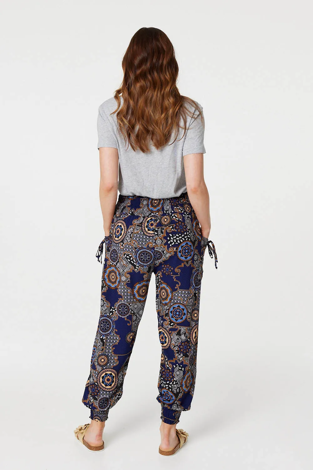 Mosaic Print Pocket Detail Pants