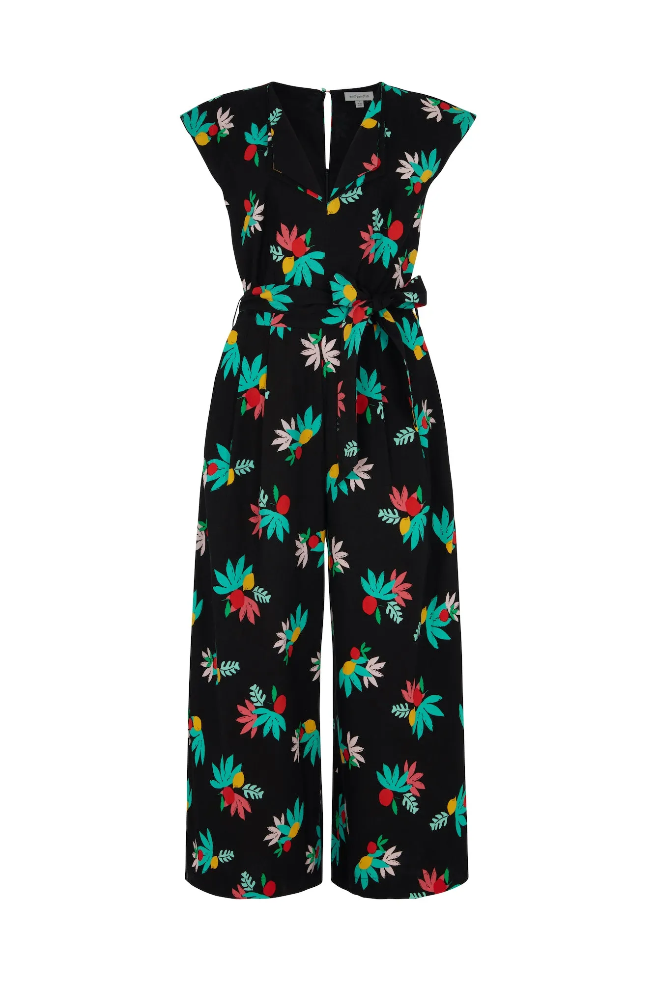 Nora Black Summer Fruits Jumpsuit