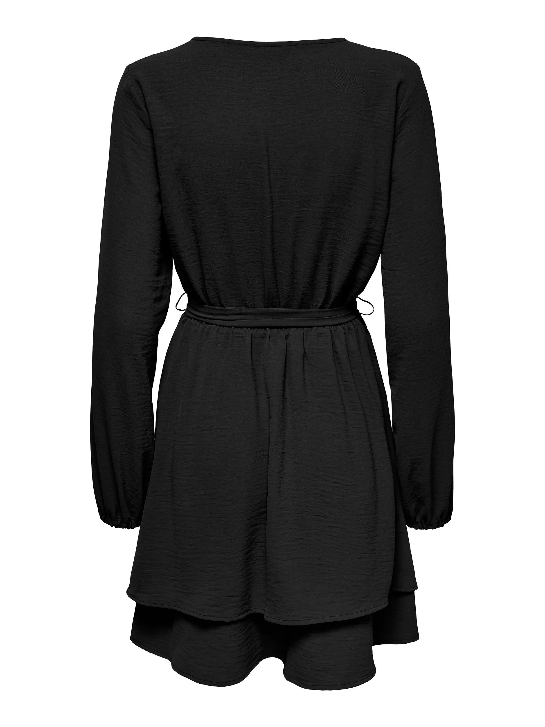 ONLY Black Long-Sleeve V-NECK DRESS