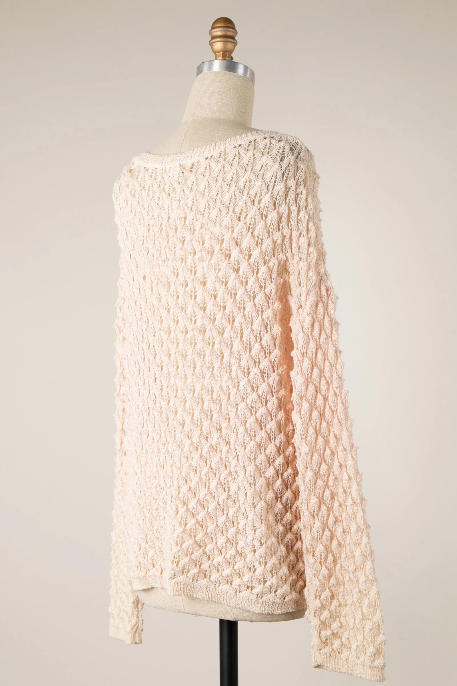 OPEN CABLE KNIT THIN SWEATER 1 PACK