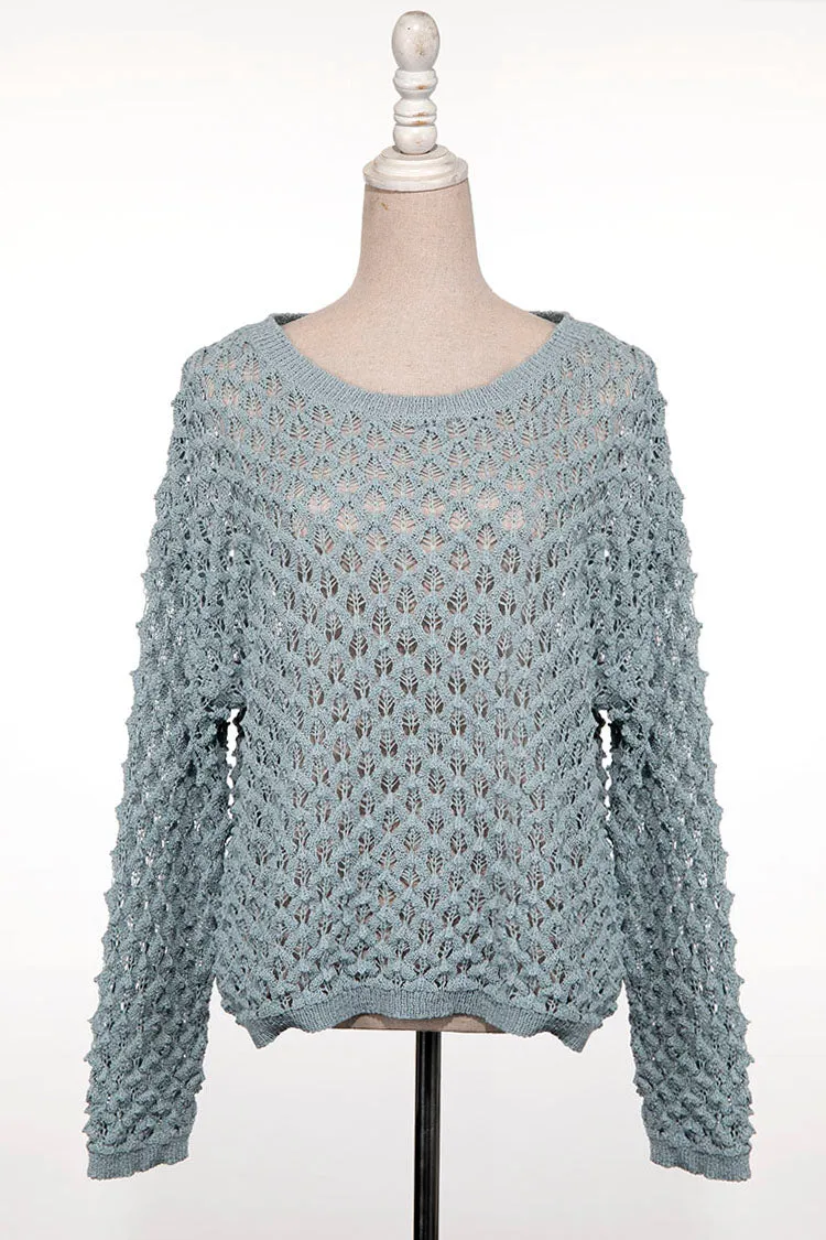 OPEN CABLE KNIT THIN SWEATER 1 PACK