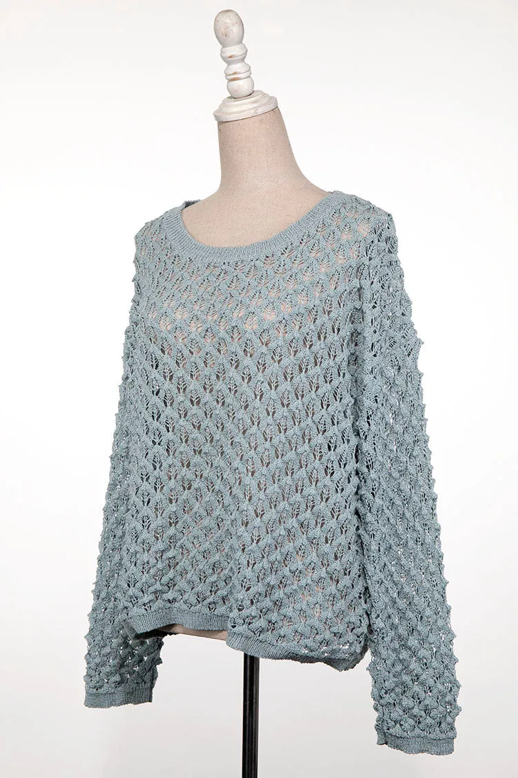 OPEN CABLE KNIT THIN SWEATER 1 PACK