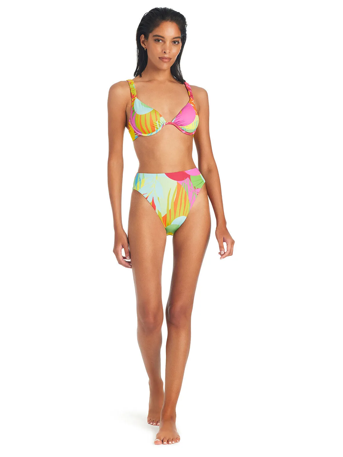 Palm Hottie High Rise Bikini Bottom Multi