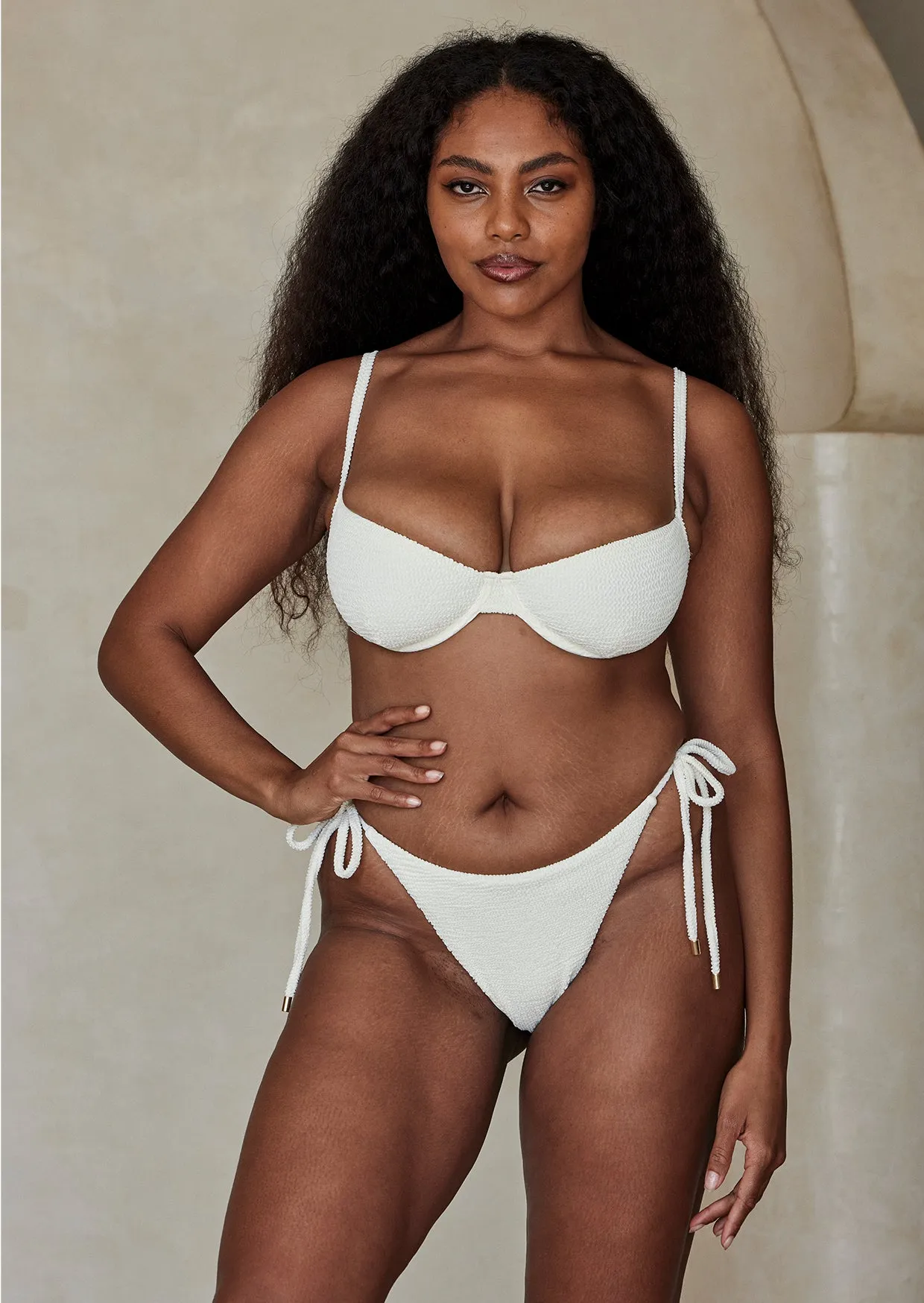 Palma Bottom - Ivory Crinkle