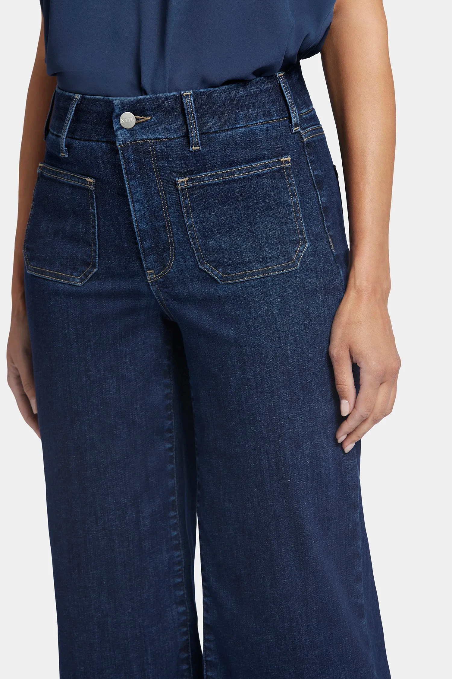 Patchie Wide Leg Capri Jeans In Petite - Sublime