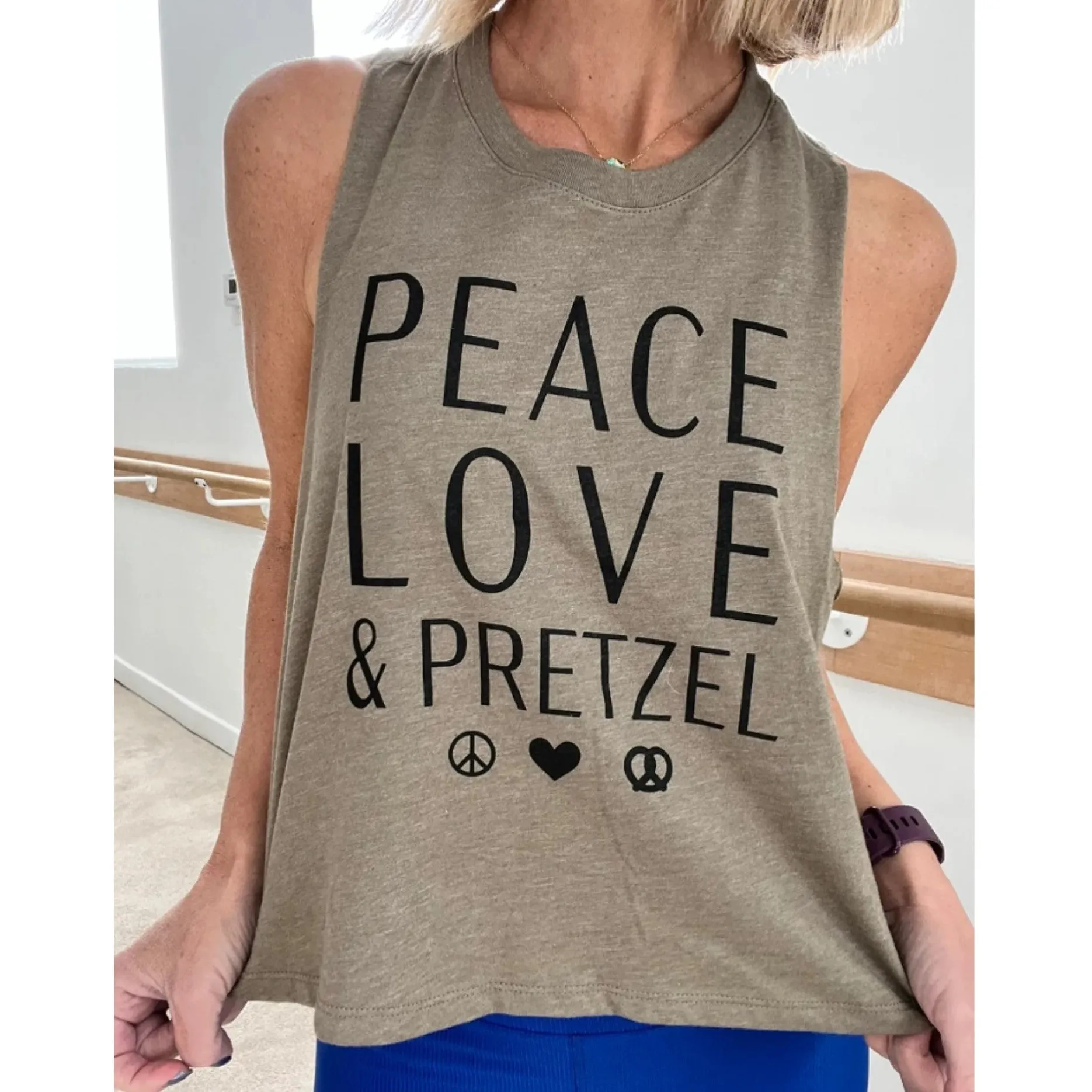 Peace Love and Pretzel Crop Tank