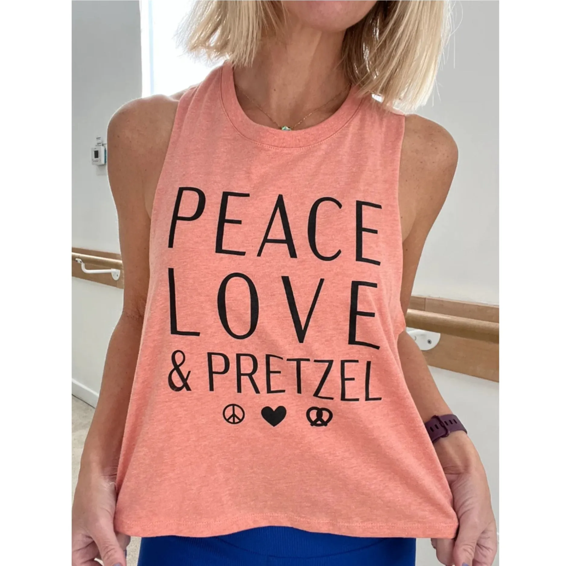 Peace Love and Pretzel Crop Tank