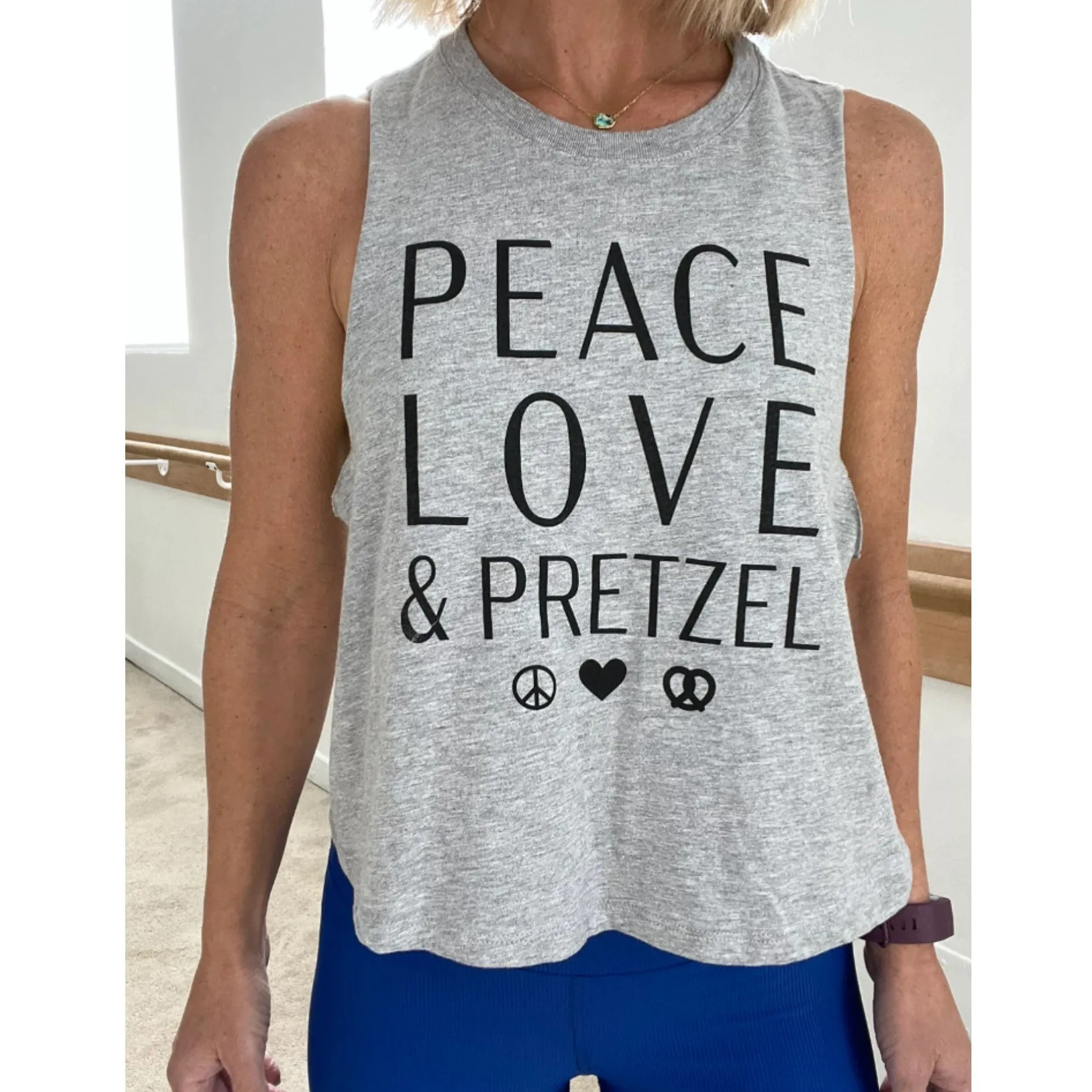 Peace Love and Pretzel Crop Tank