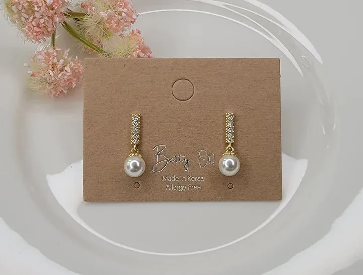 Pearl Bar Earrings