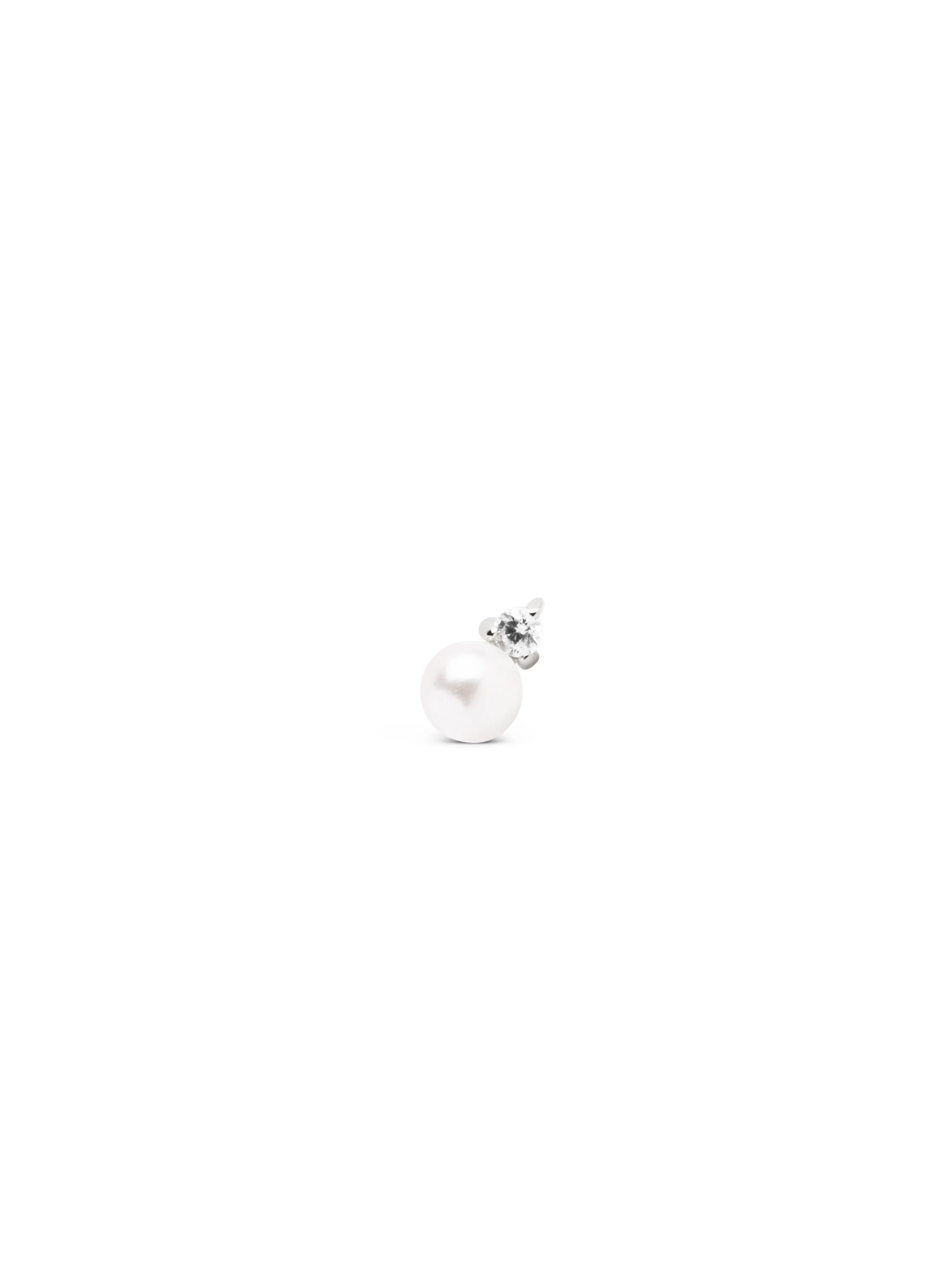 Pearl Spark Silver Single Earring