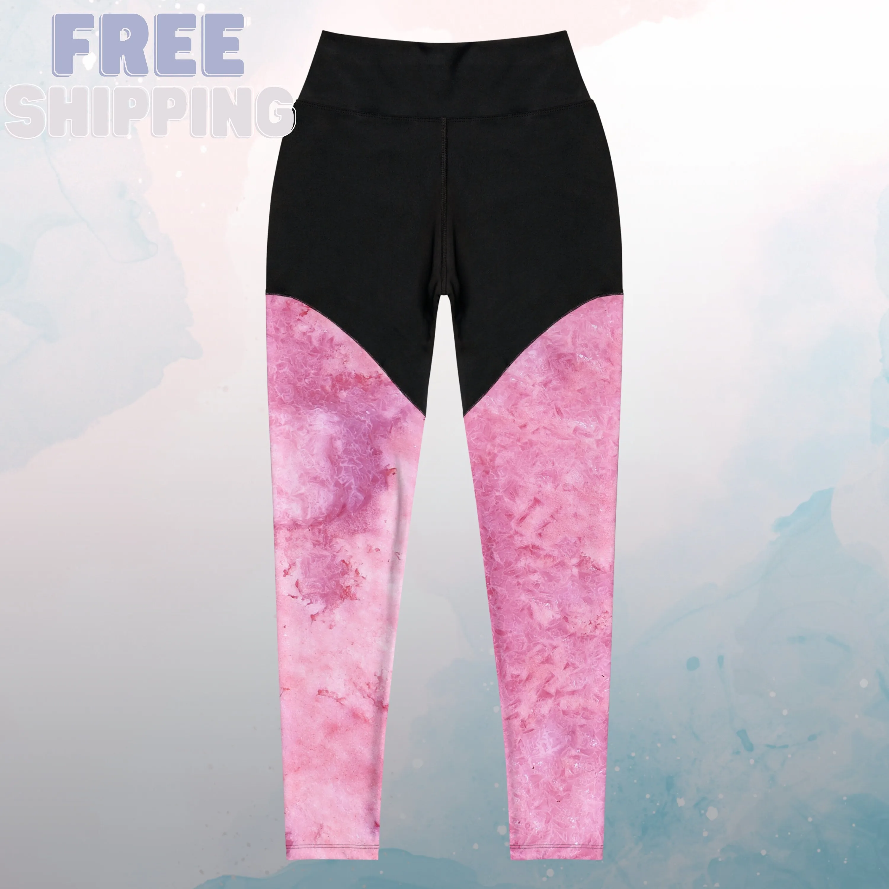 Pink Tie Dye Print Womens Compression Sports Leggings Gym Gift