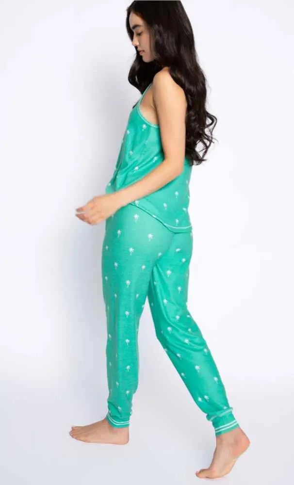 P.J. Salvage Beach More Worry Less Jammie Pants - Green Flare