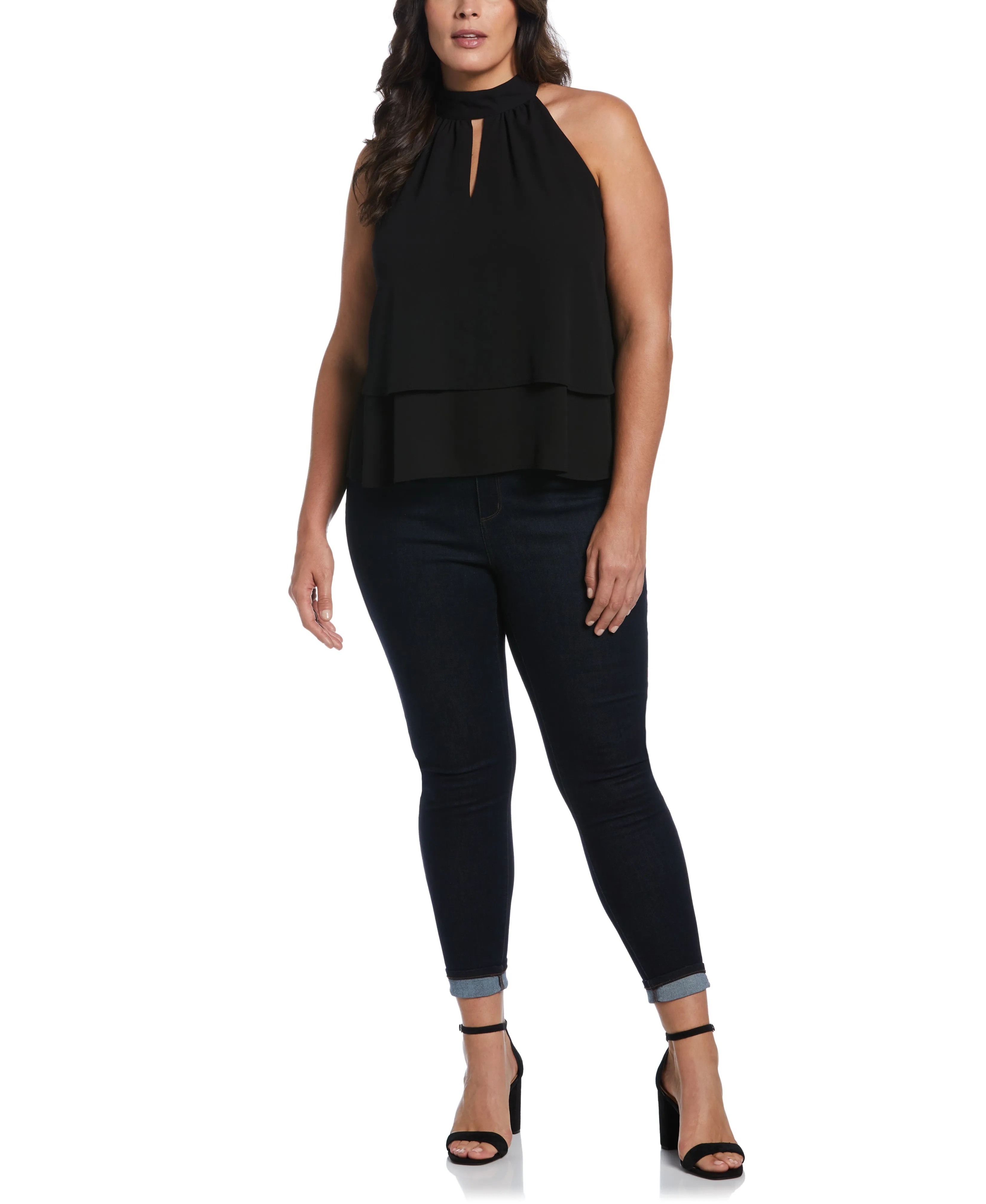 Plus Size Tiered Halter Top