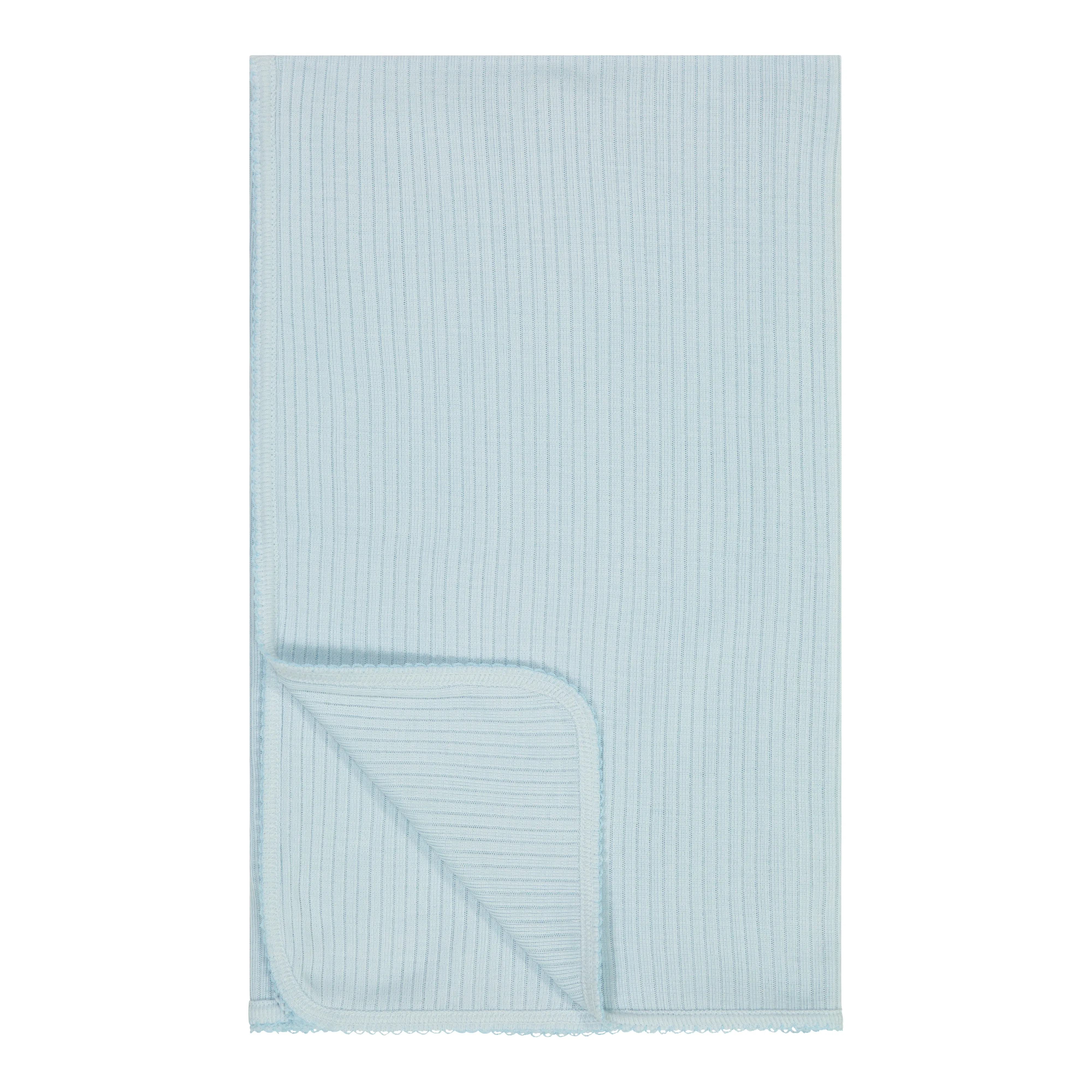 Polkadot BABY BLANKET SKY BLUE RIB KNIT