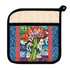 Pot Holder with Pocket - Winter Amaryllis