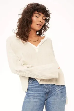 Project Social T Getaway Notch Neck Sweater Rib Pullover