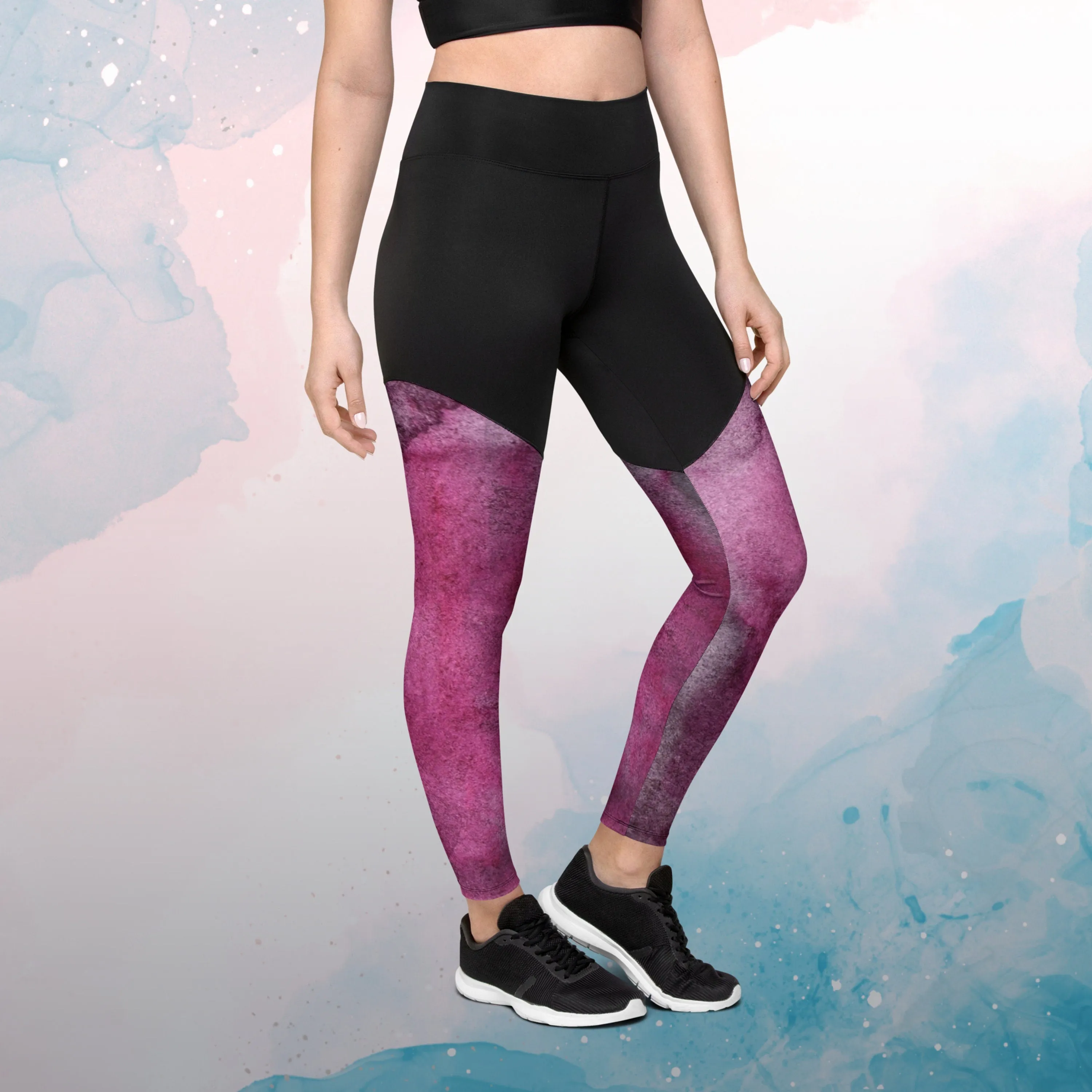 Purple Ruby Jewel Tone Womens Compression Sports Leggings Gym Gift