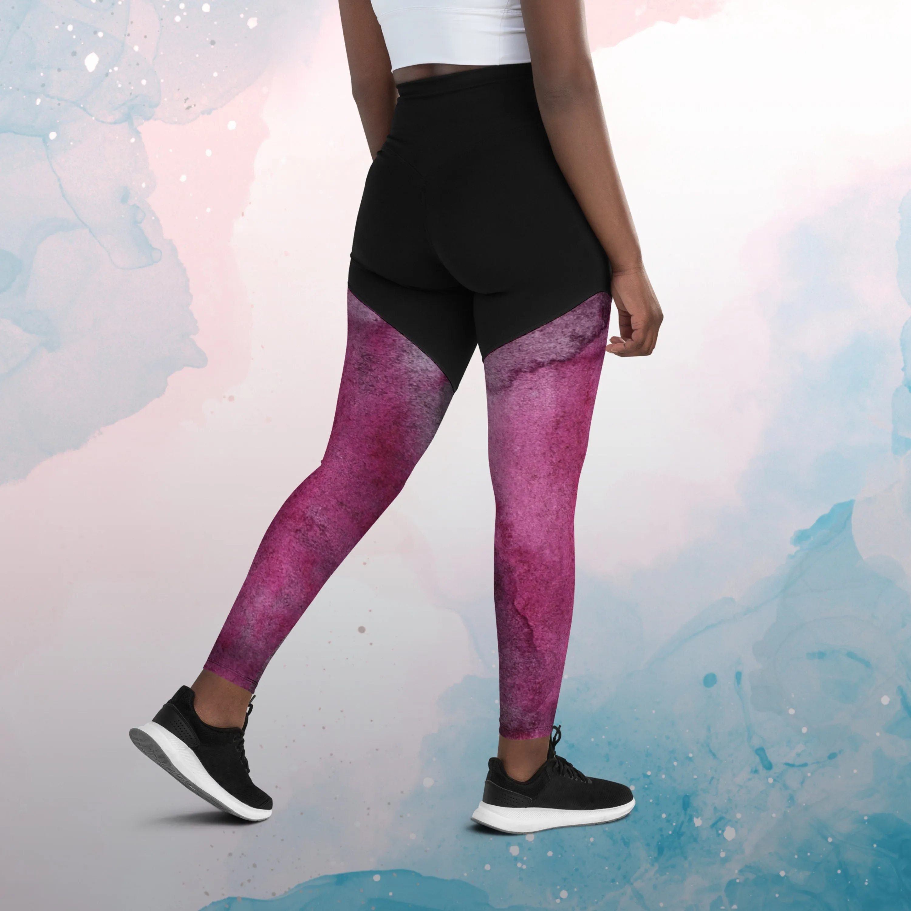 Purple Ruby Jewel Tone Womens Compression Sports Leggings Gym Gift