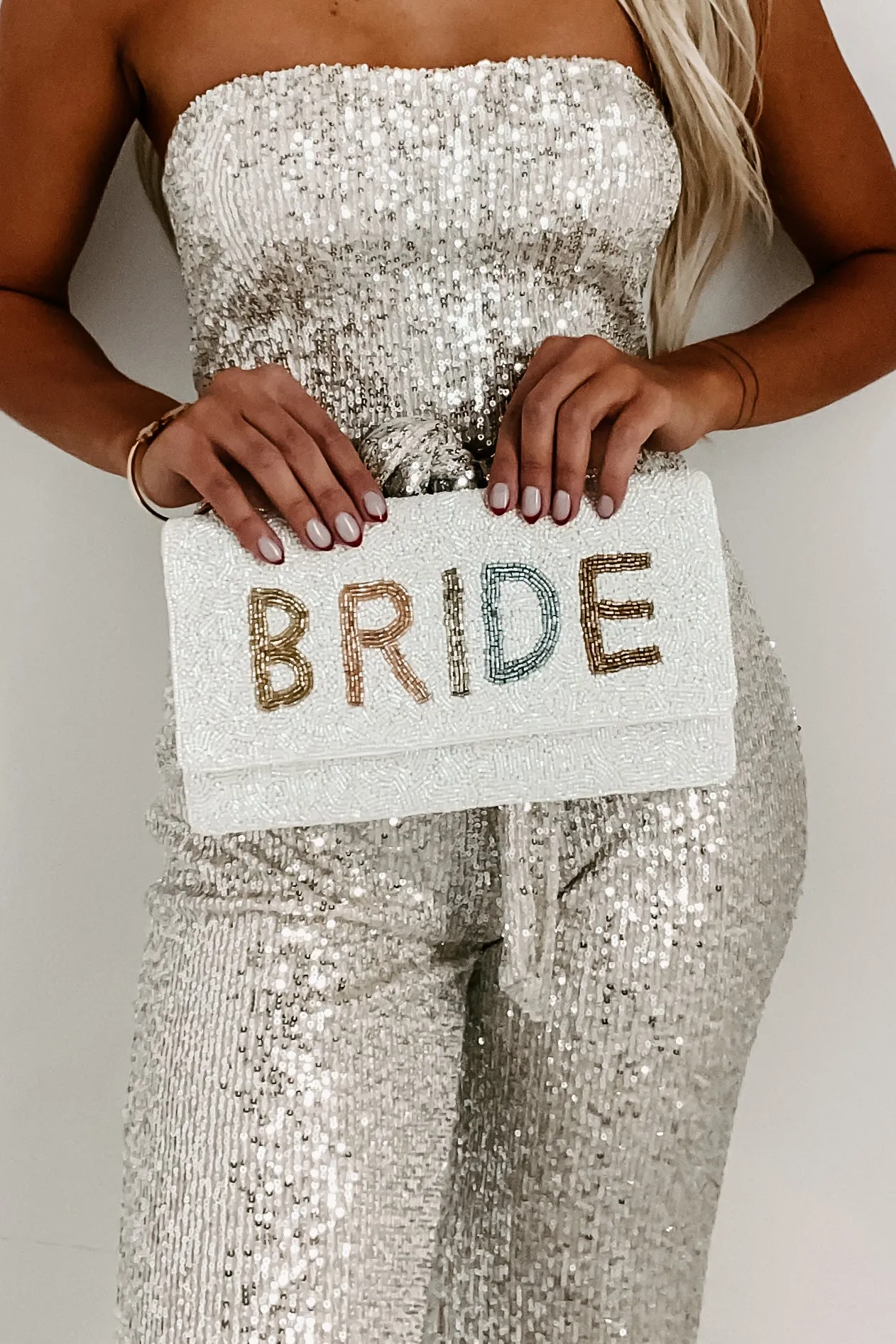 "Bride" Beaded Clutch (Tonal Bride)