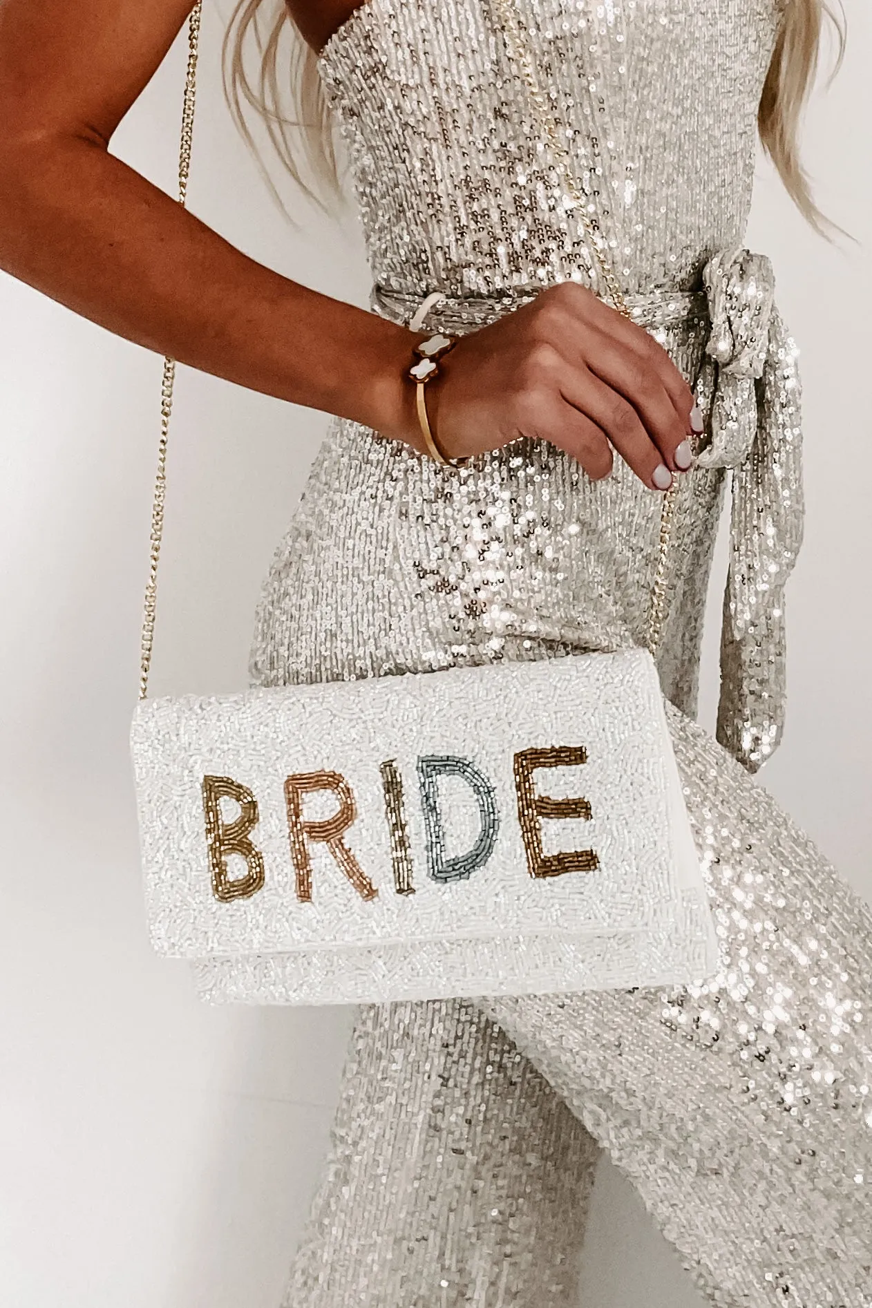 "Bride" Beaded Clutch (Tonal Bride)