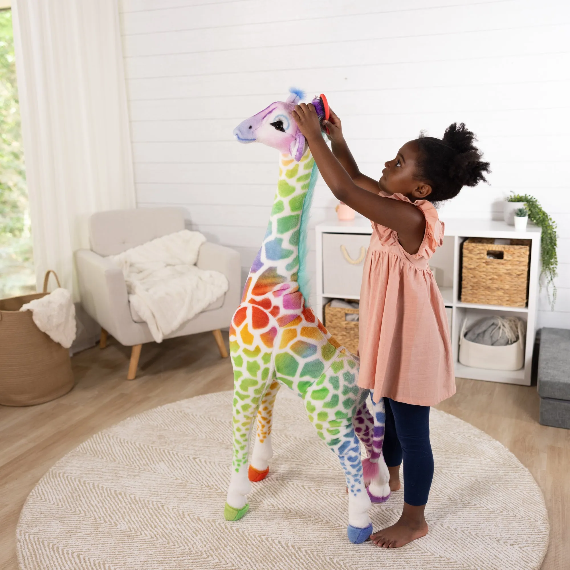 Rainbow Giraffe Lifelike Plush