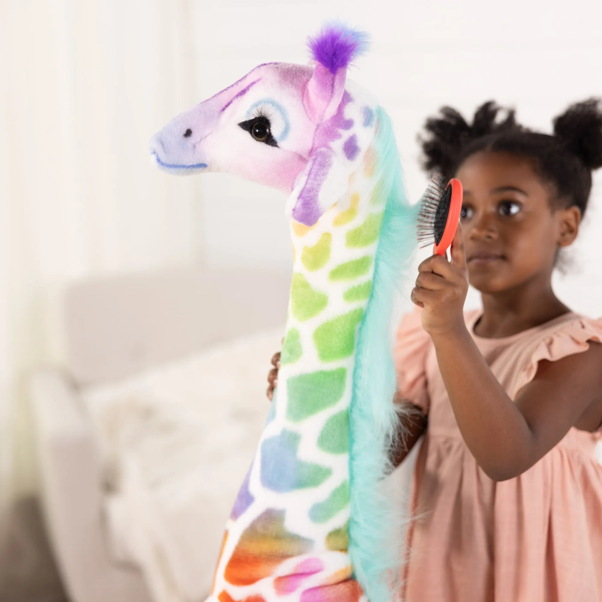 Rainbow Giraffe Lifelike Plush