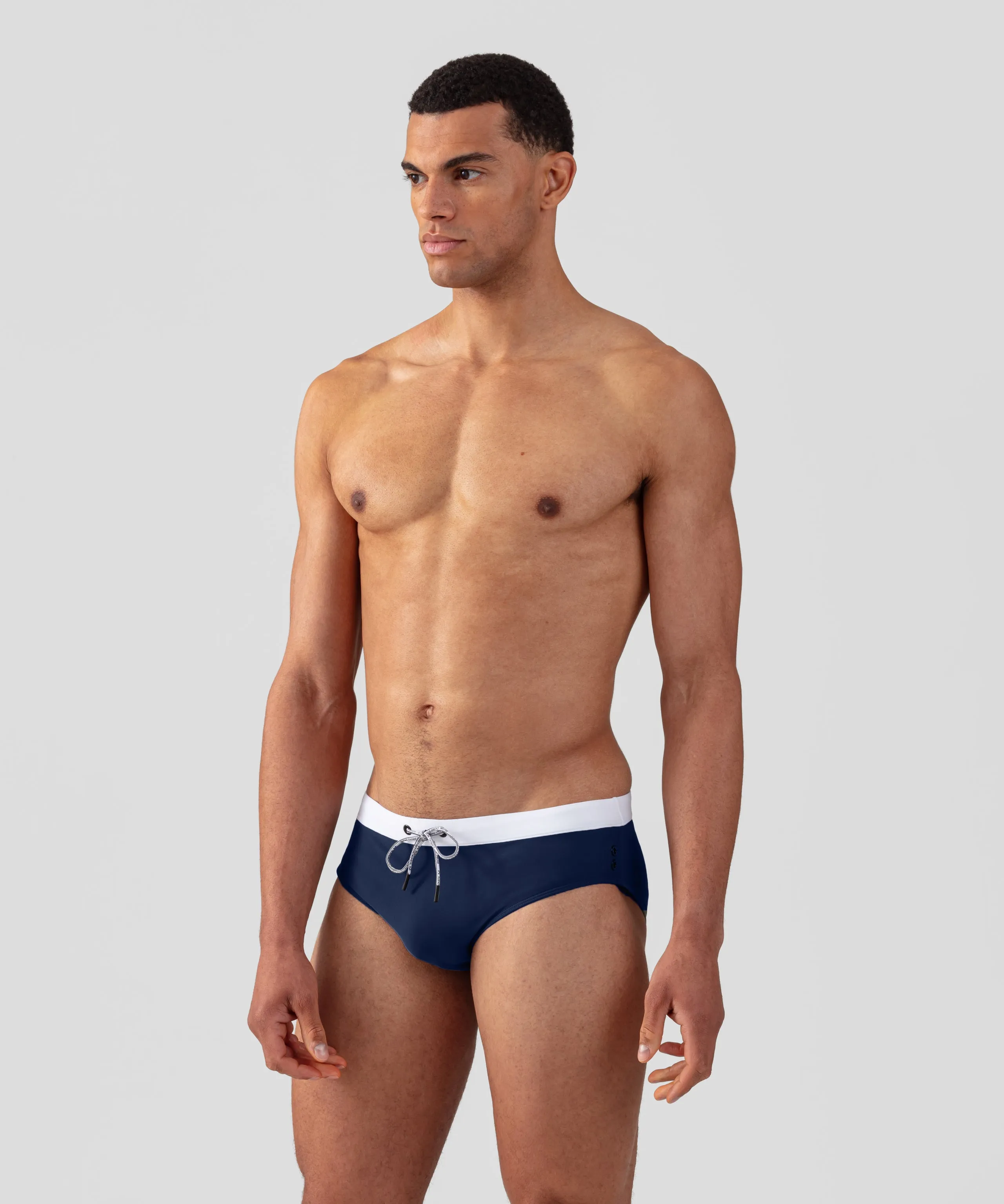 RD Swim Briefs w. White Waistband: Navy