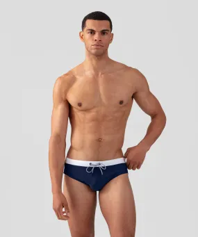 RD Swim Briefs w. White Waistband: Navy