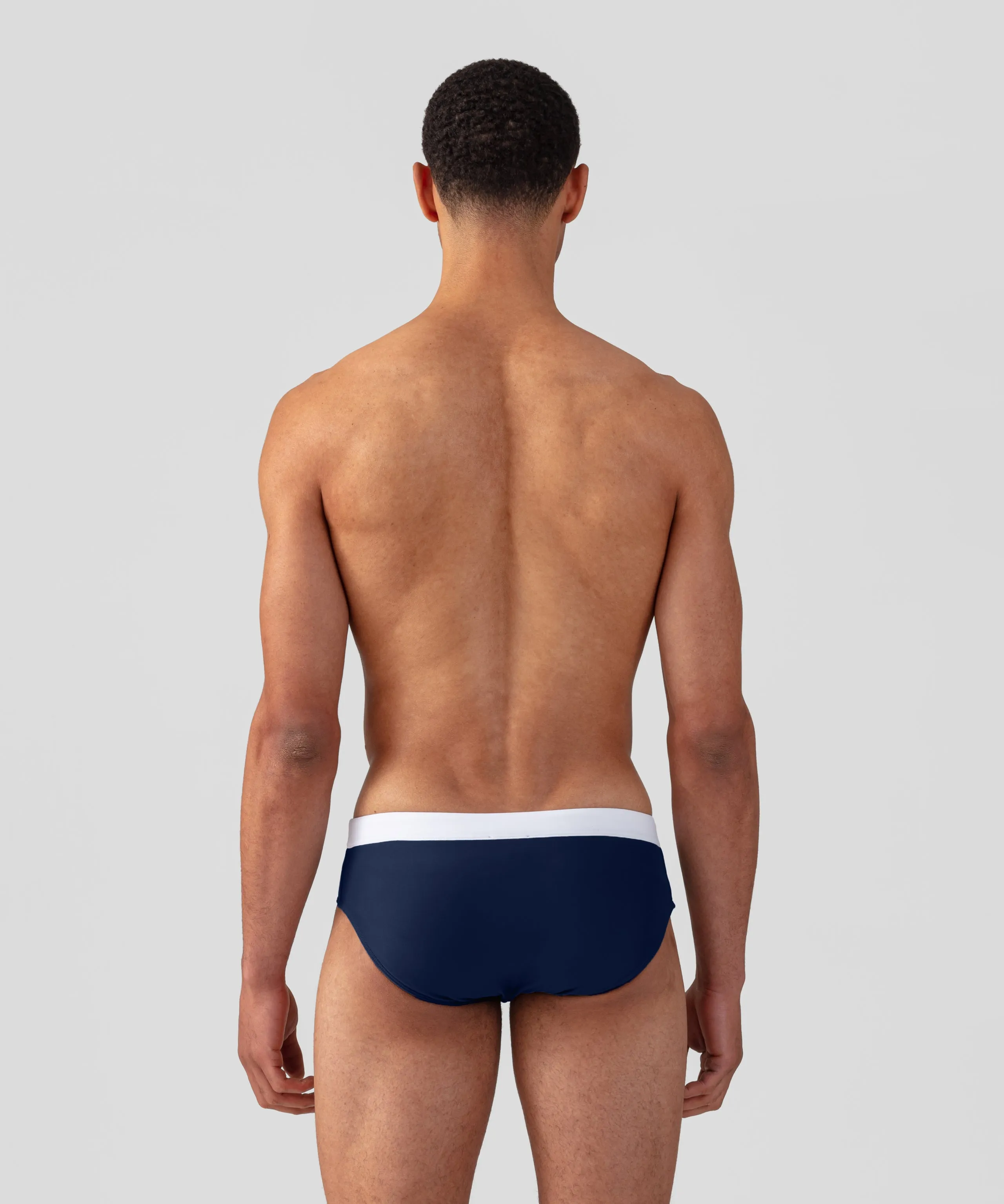 RD Swim Briefs w. White Waistband: Navy