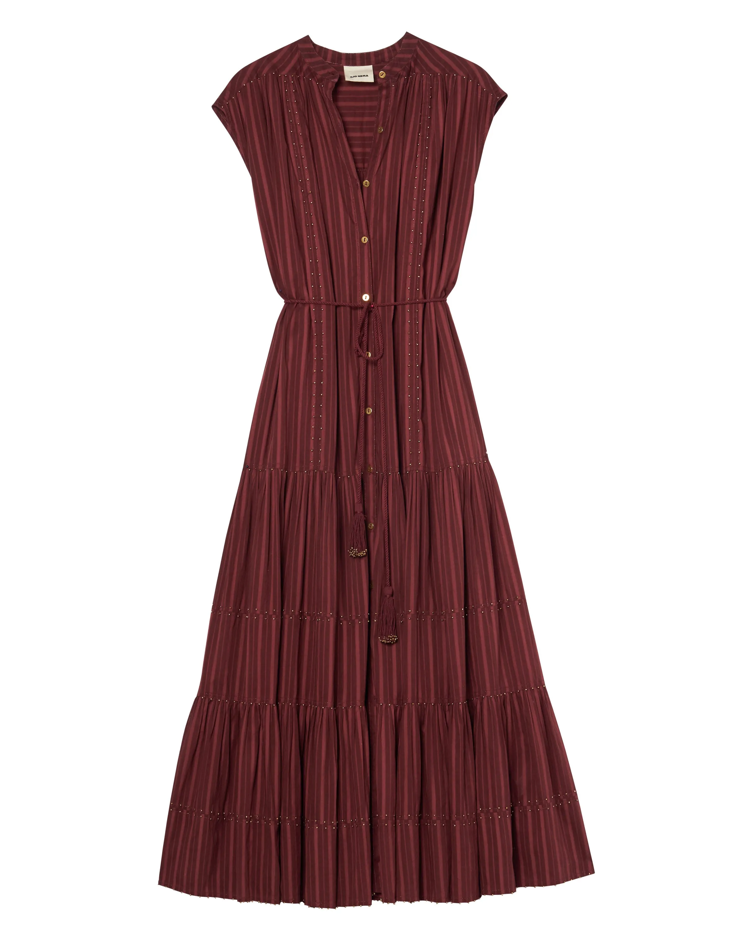 Rhea Mahogany Sleeveless Maxi Dress