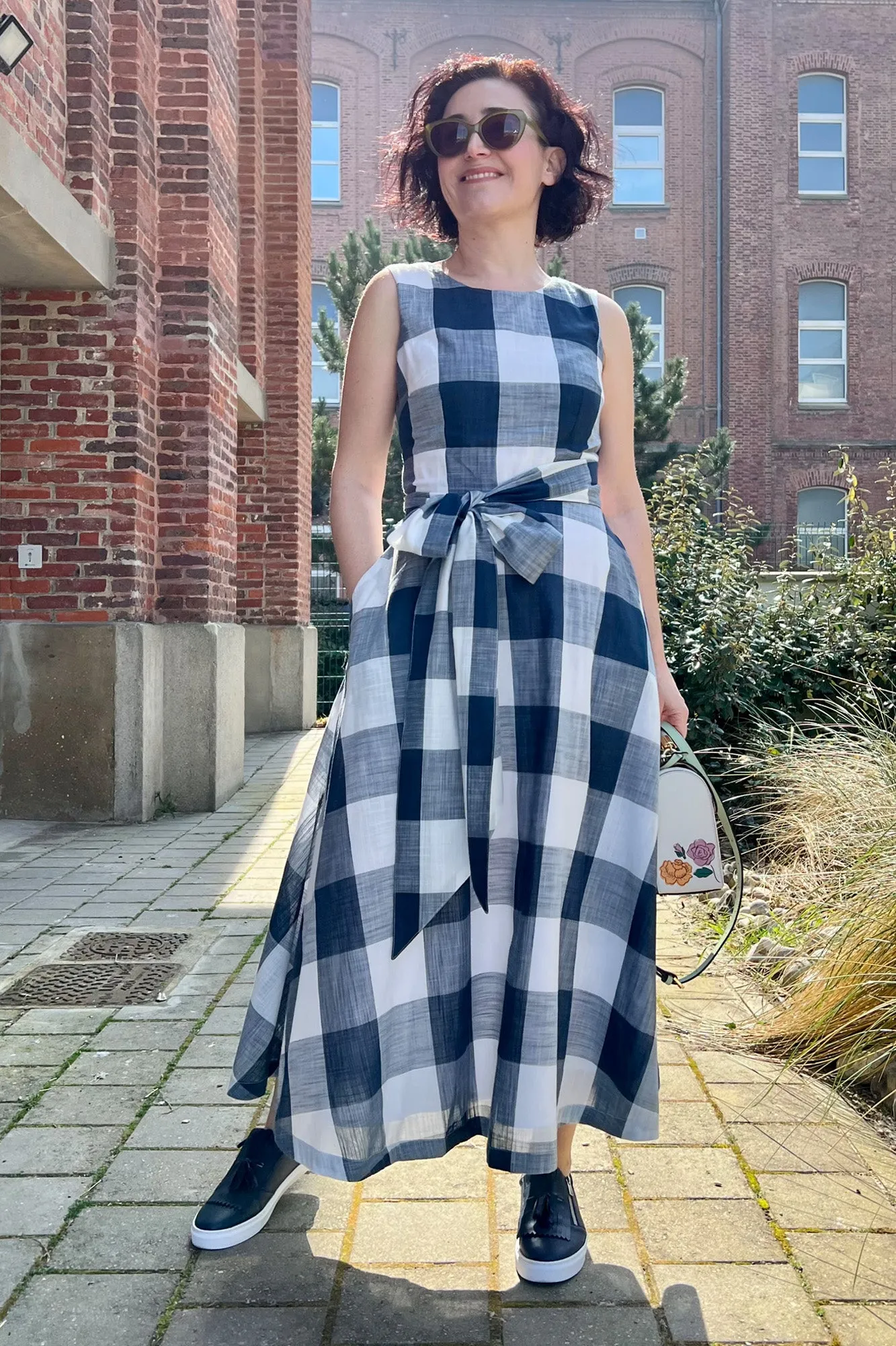 Roberta Indigo Plaid Dress