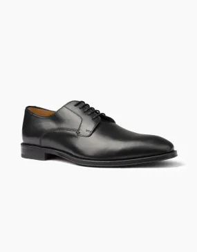 Rostock Black Plain Derby Shoe