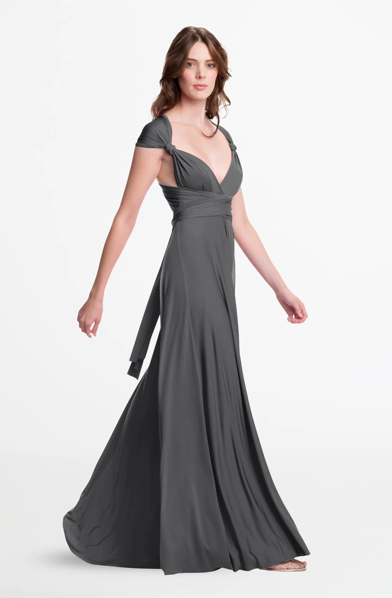 Sakura Maxi Charcoal Grey / One Size - Convertible Formal Floor Length Dresses