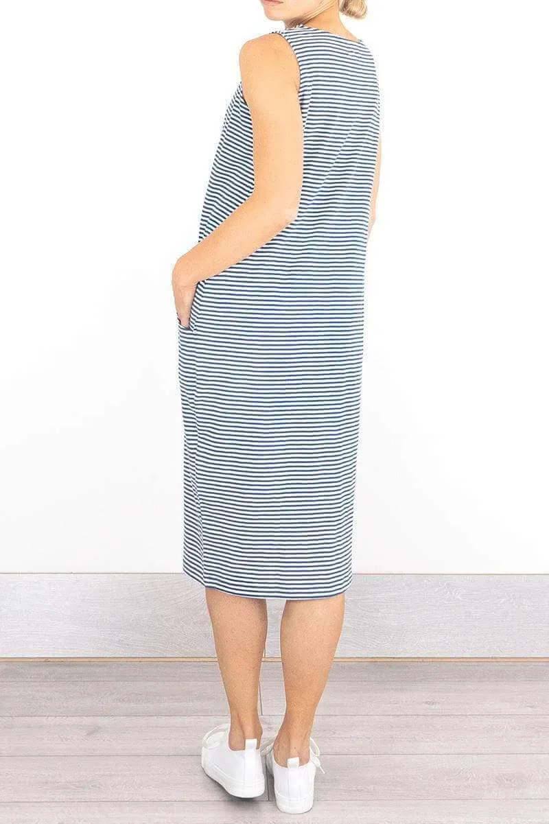 Seasalt Striped Halldrine Sleeveless Midi Dress