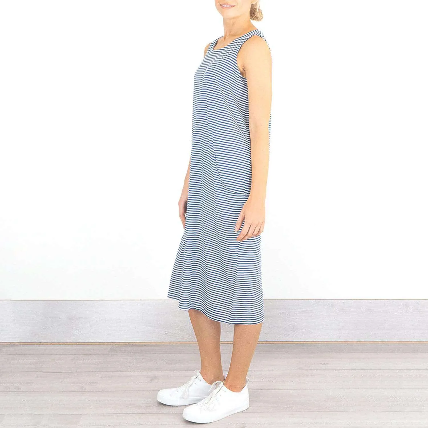 Seasalt Striped Halldrine Sleeveless Midi Dress