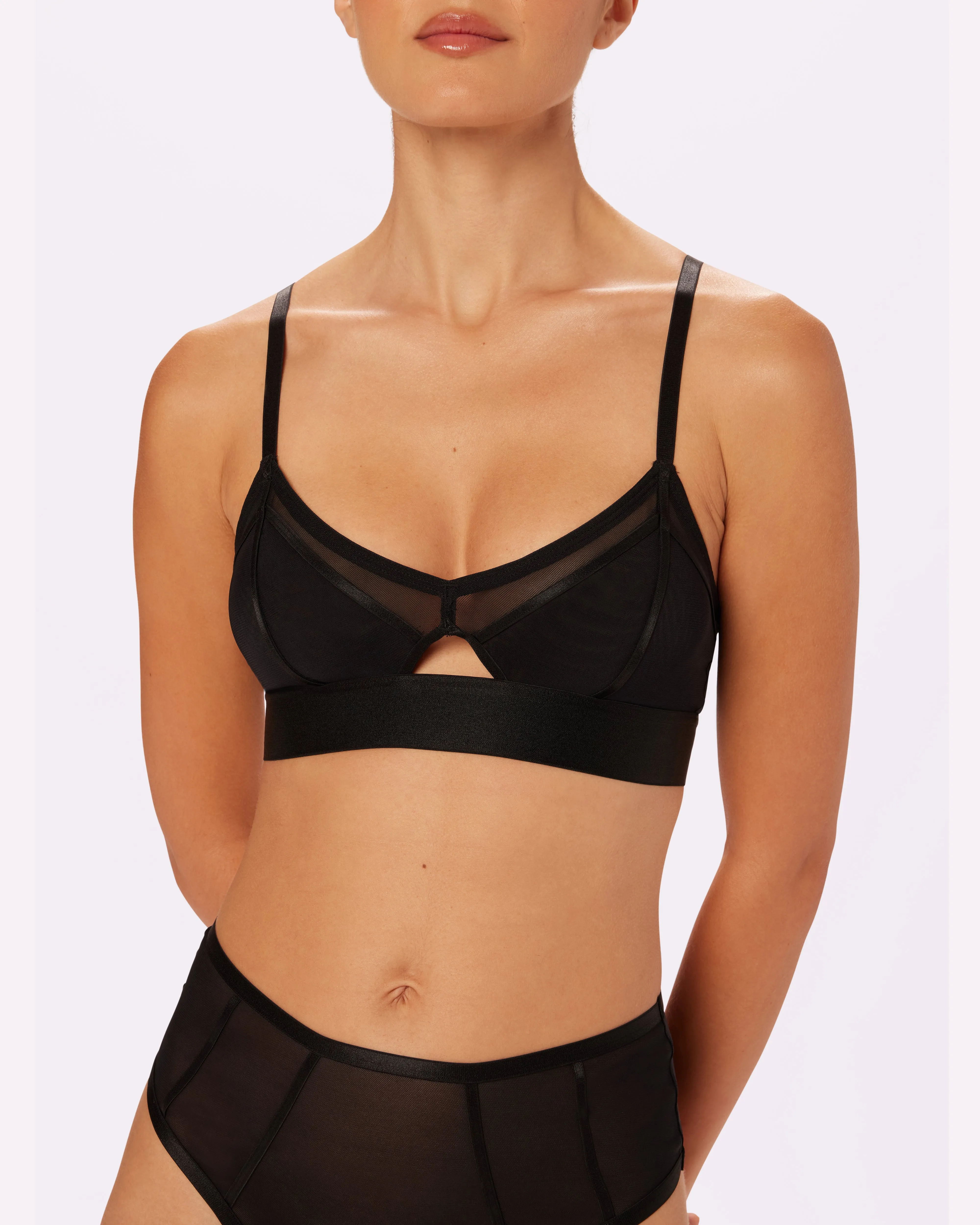 Sheer Sculpt Pop Cutout Triangle Bralette | Silky Mesh | Archive  (Eightball)