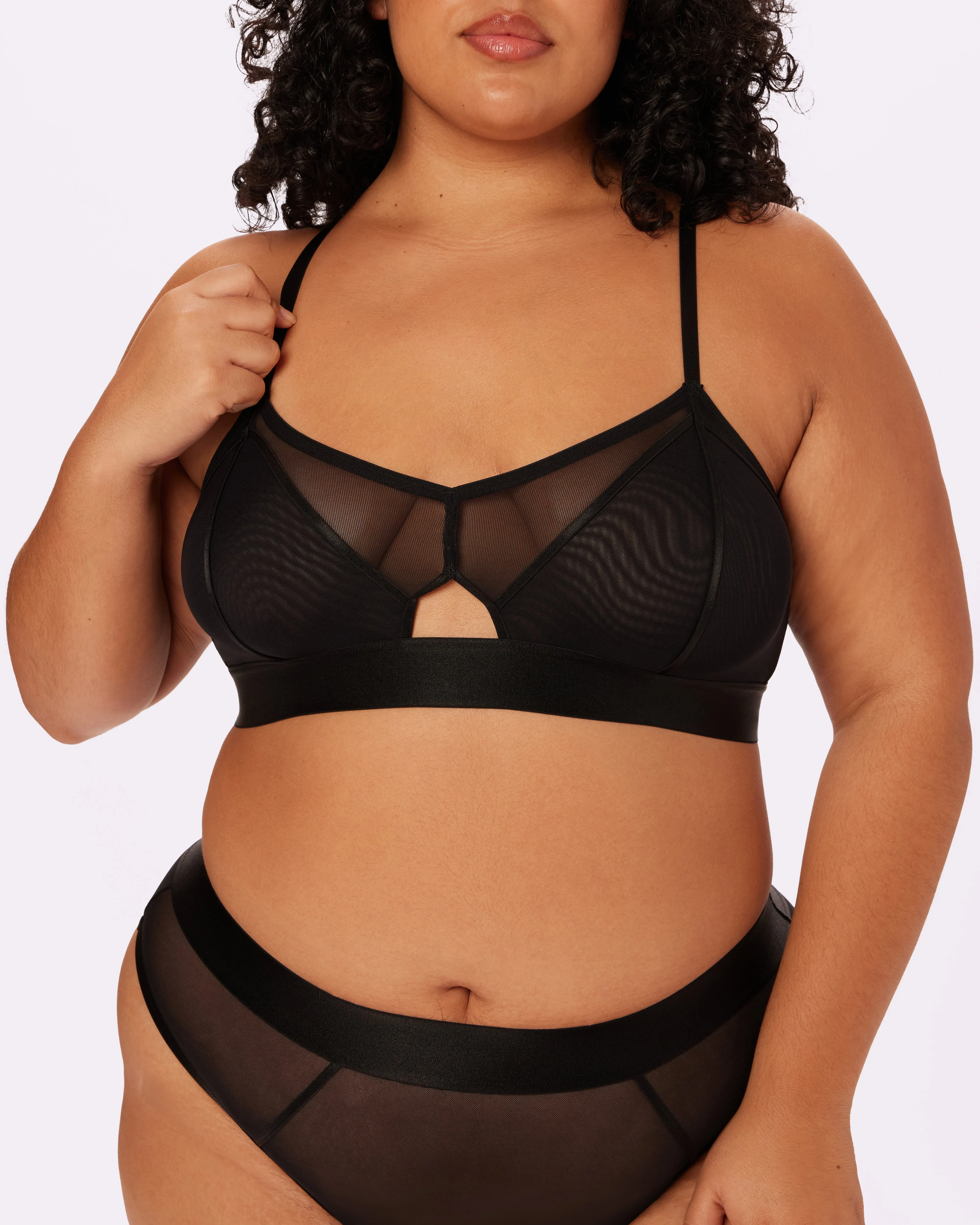 Sheer Sculpt Pop Cutout Triangle Bralette | Silky Mesh | Archive  (Eightball)