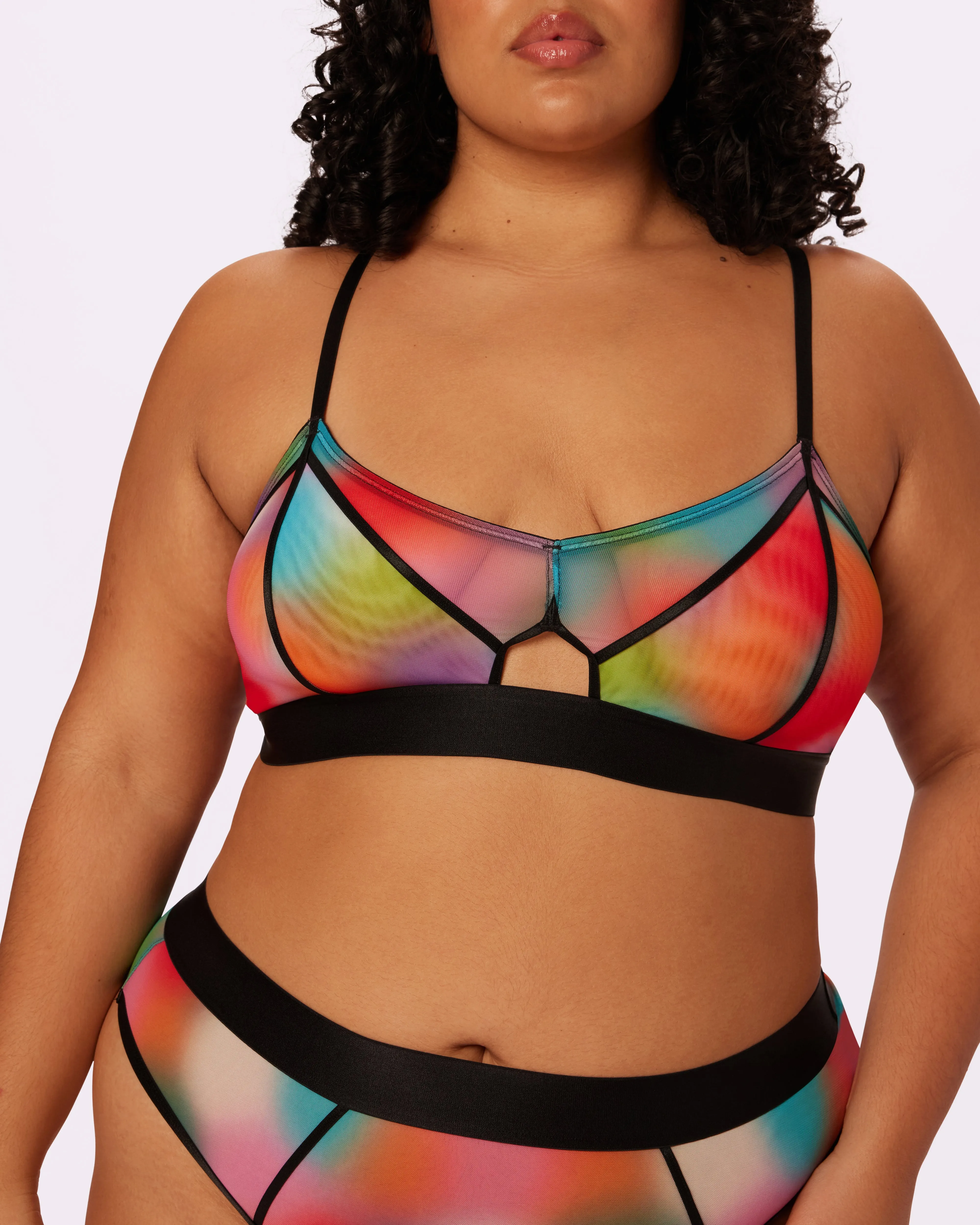 Sheer Sculpt Pop Cutout Triangle Bralette | Silky Mesh | Archive  (Supernova)