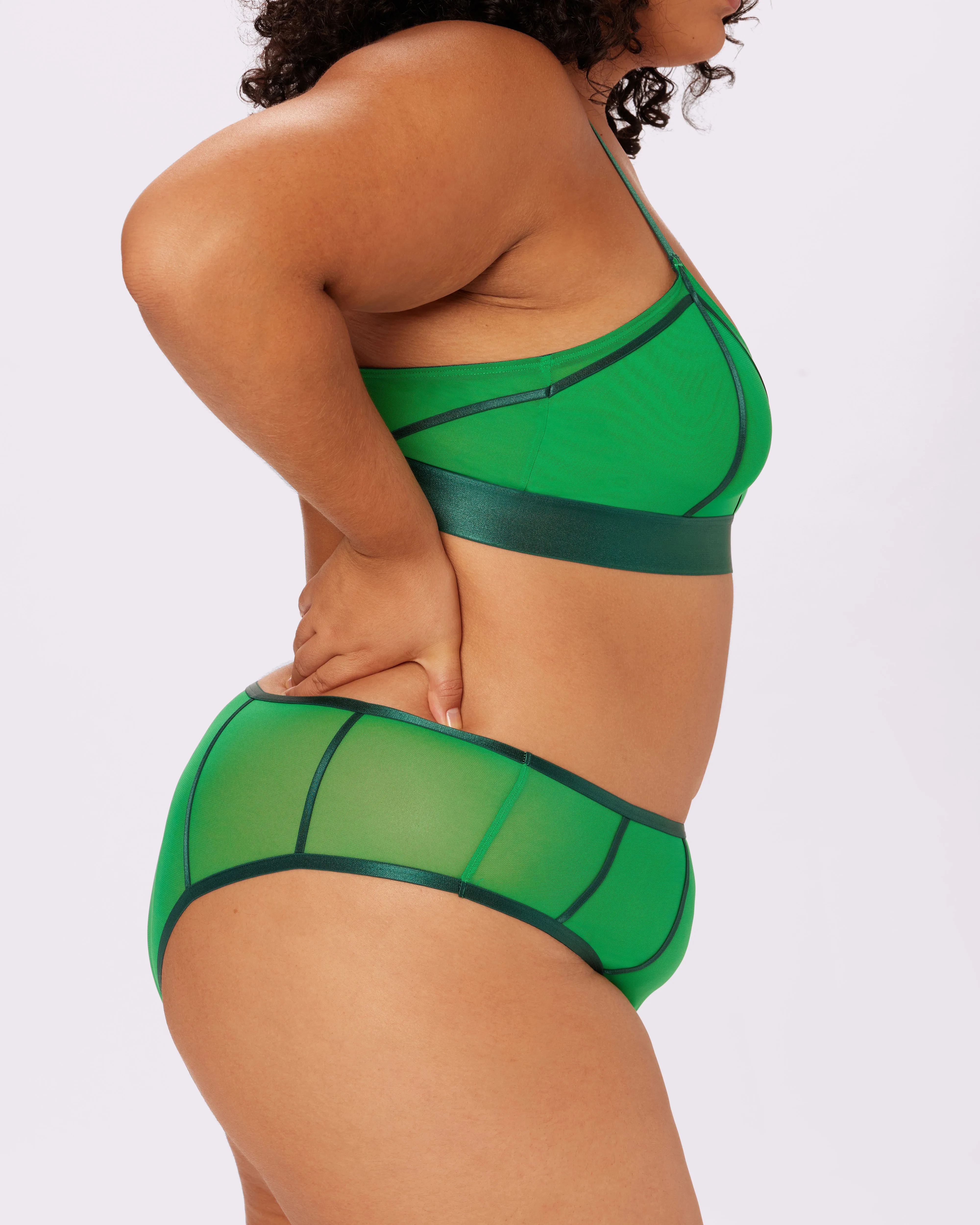 Sheer Sculpt Pop High Rise Cheeky | Silky Mesh (June Bug)