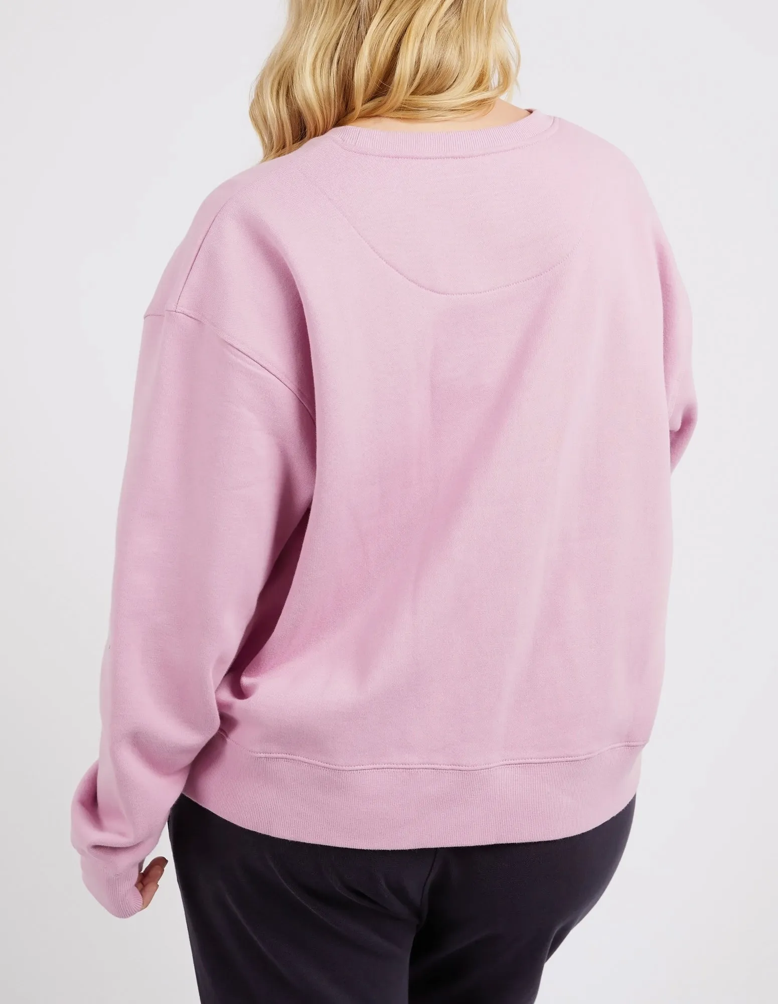 Shelly Fleece Crew Peony Pink