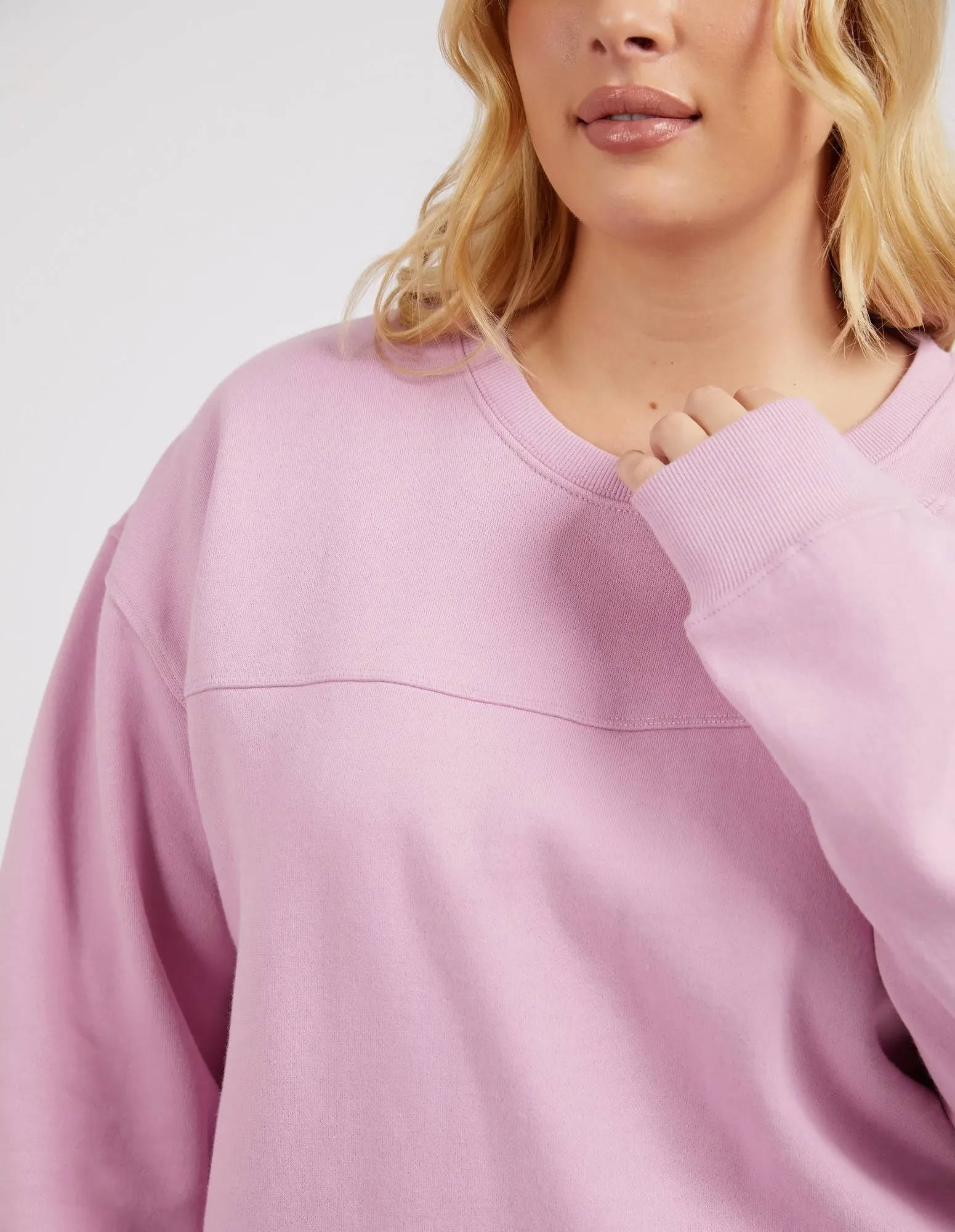 Shelly Fleece Crew Peony Pink